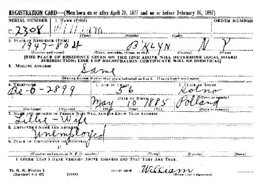 A 19th-century draft card